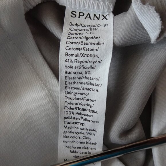 Spanx On-The-Go Slim Straight Pant Women's Size L White Classic Stretch 20372T - Picture 9 of 9